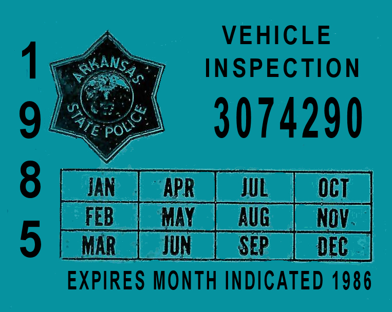 (image for) 1985 Arkansas Inspection Sticker